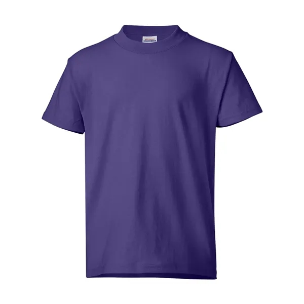 Youth-sized T-shirt made of cotton/poly with 5% recycled polyester from plastic... from ASI 84358 S&S Activewear