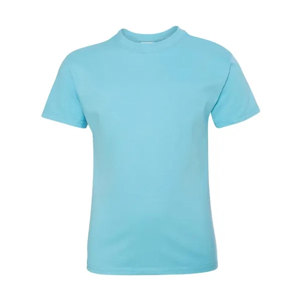 Youth short sleeve T-shirt with lay flat collar, and double-needle stitching.... from ASI 84358 S&S Activewear