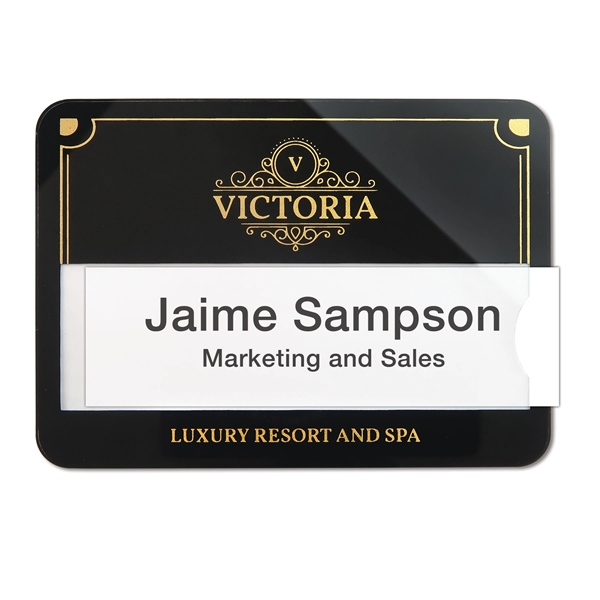 Reusable, professional, personalized name badges in an instant! Finished with an... from ASI 79898 Promovision / PROMOVISION