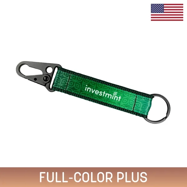 Stylish 4" sublimated key fob with matte black hardware-durable, modern, and... from ASI 92980 WOV-IN® / Universal Strap/Wov-In Line