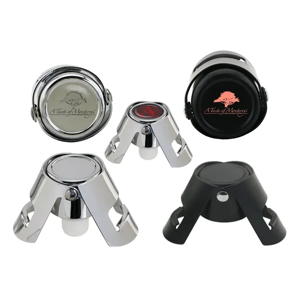 Champagne stopper with recessed top for full color doming labels.... from ASI 55450 Franmara Inc