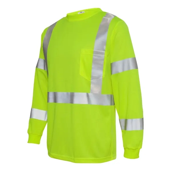 Long sleeve class 3 compliant safety shirt. Blank.... from ASI 84358 S&S Activewear