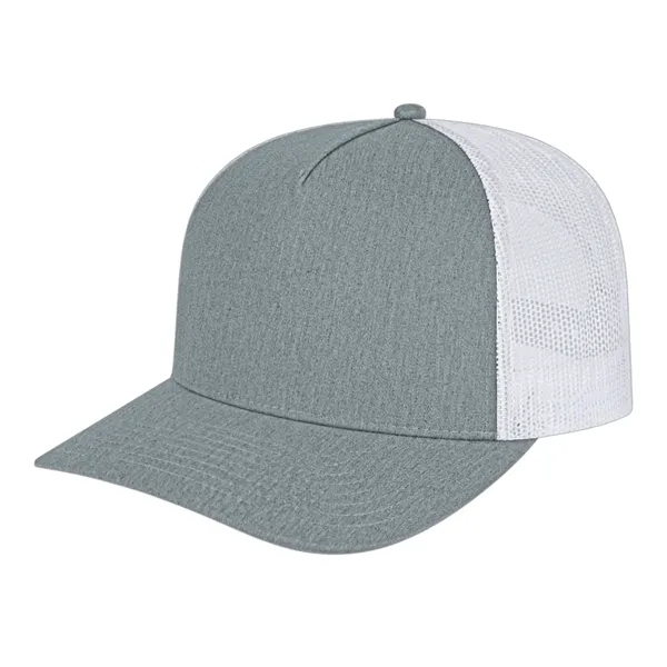 Mid profile five panel structured cap with a modified flat visor.... from ASI 43792 Cap America Inc