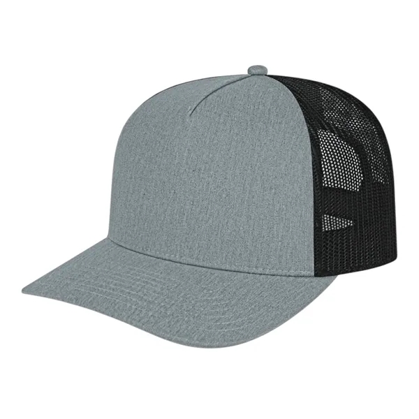 Mid profile five panel structured cap with a modified flat visor.... from ASI 43792 Cap America Inc