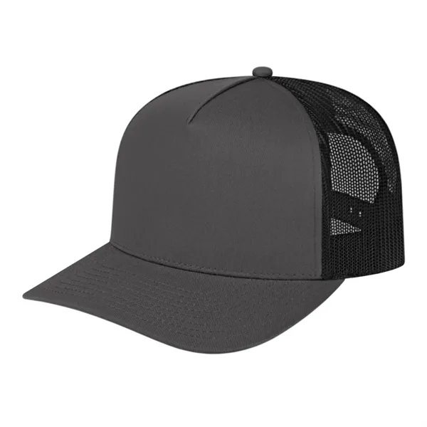 Mid profile five panel structured cap with a modified flat visor.... from ASI 43792 Cap America Inc