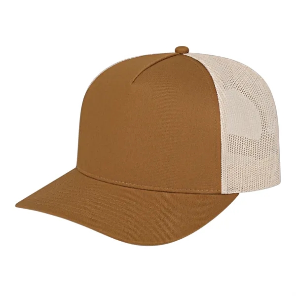 Mid profile five panel structured cap with a modified flat visor.... from ASI 43792 Cap America Inc