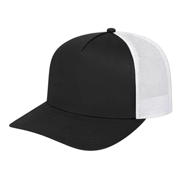 Mid profile five panel structured cap with a modified flat visor.... from ASI 43792 Cap America Inc