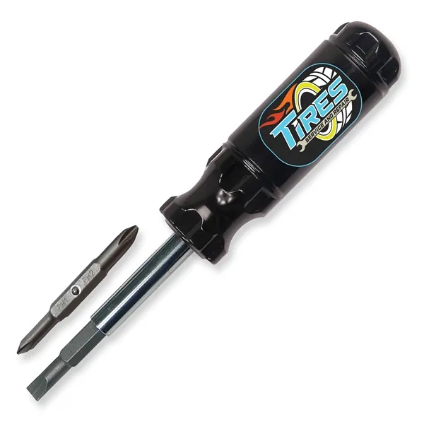 7.25"W x 1.25" Diameter screwdriver multi-tool with flat blades, Phillips heads... from ASI 54040 Fey Promo / Mi Line by Fey