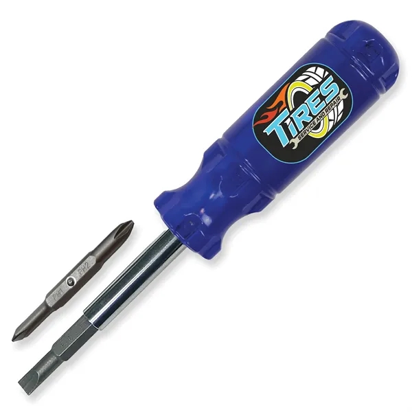 7.25"W x 1.25" Diameter screwdriver multi-tool with flat blades, Phillips heads... from ASI 54040 Fey Promo / Mi Line by Fey