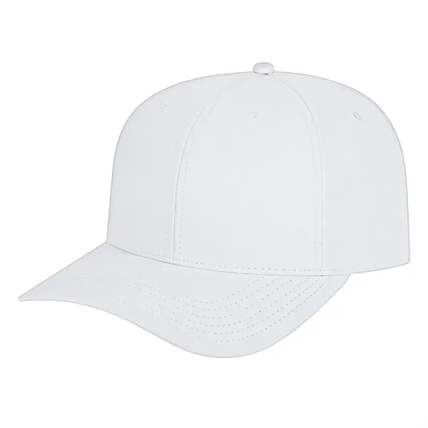 Medium profile five panel structured cap with a modified flat visor... from ASI 43792 Cap America Inc