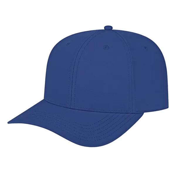 Medium profile five panel structured cap with a modified flat visor... from ASI 43792 Cap America Inc