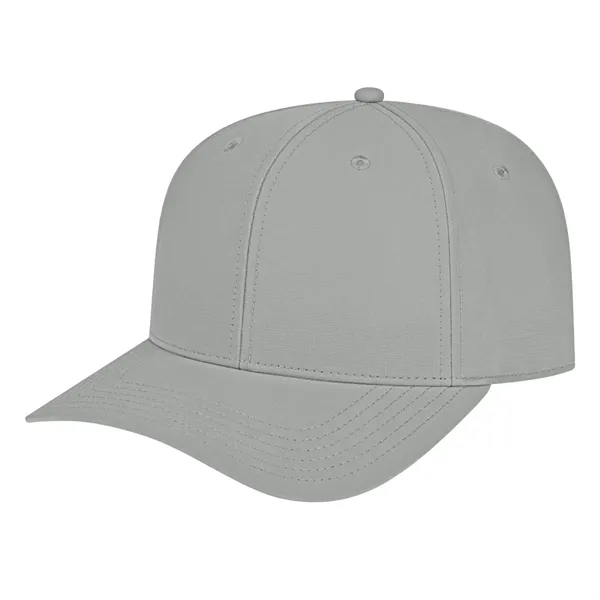 Medium profile five panel structured cap with a modified flat visor... from ASI 43792 Cap America Inc