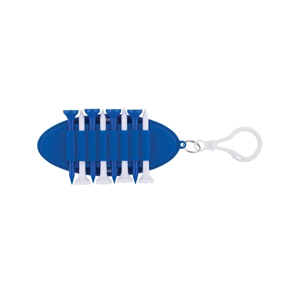 Key tag with 8 plastic golf tees and 2 plastic white... from ASI 79530 Prime Line