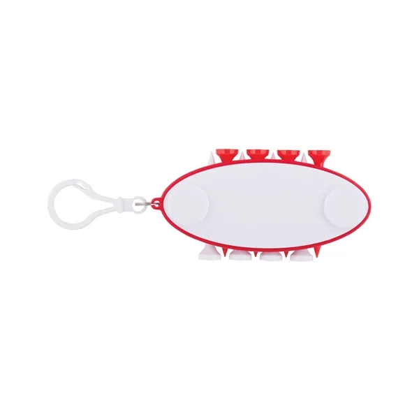 Key tag with 8 plastic golf tees and 2 plastic white... from ASI 79530 Prime Line