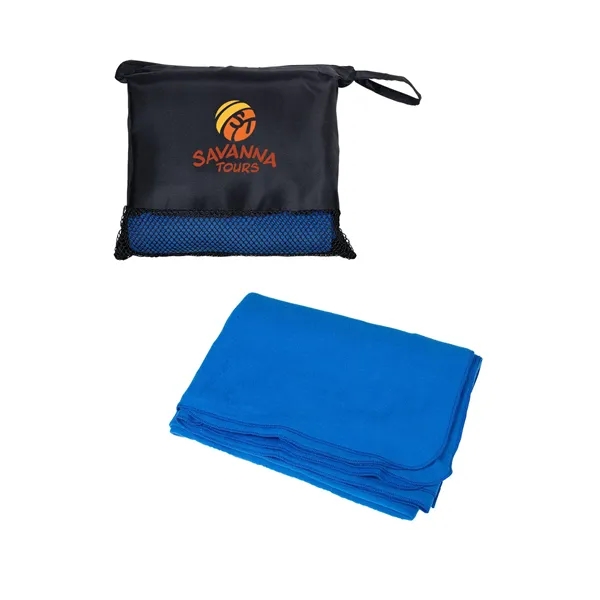 43" x 60" 160GSM polyester fleece travel blanket in 12" x... from ASI 79530 Prime Line