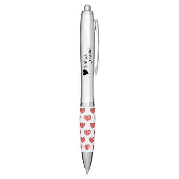 Heart click pen with a retractable barrel and metallic accents.... from ASI 79530 Prime Line