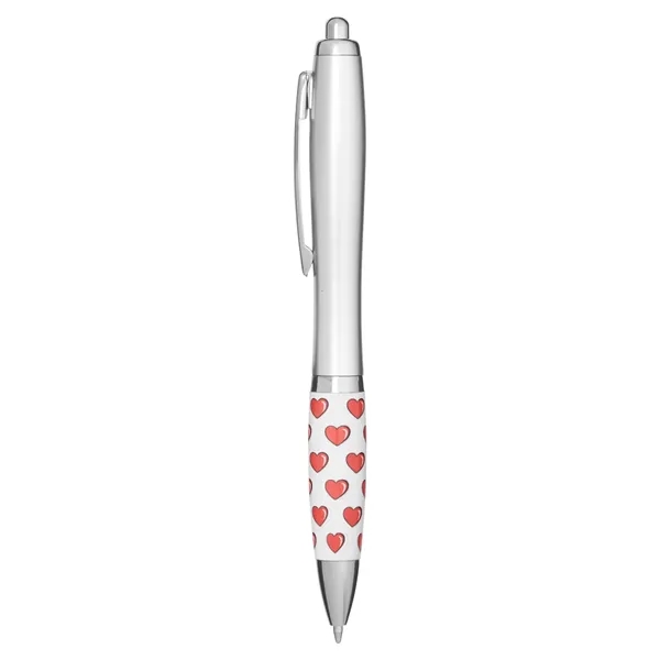 Heart click pen with a retractable barrel and metallic accents.... from ASI 79530 Prime Line
