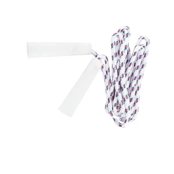 Woven cloth jump rope with white plastic handles.... from ASI 79530 Prime Line