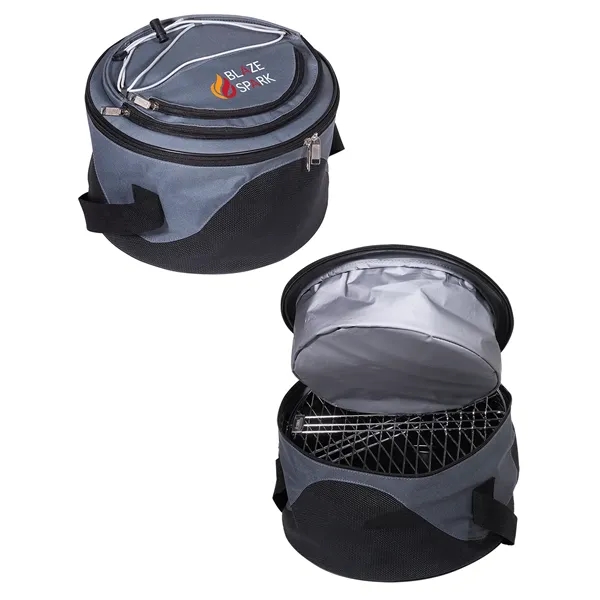 Grill and cooler set with an outer chamber holding the grill... from ASI 79530 Prime Line
