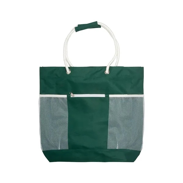 Reusable tote bag made of 600 denier polyester with a zippered... from ASI 79530 Prime Line