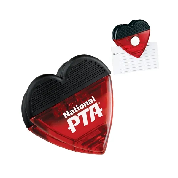 Heart-shaped, spring-loaded magnetic memo clip with rubber grip.... from ASI 79530 Prime Line