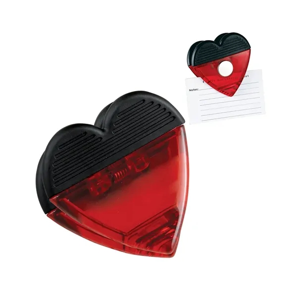 Heart-shaped, spring-loaded magnetic memo clip with rubber grip.... from ASI 79530 Prime Line