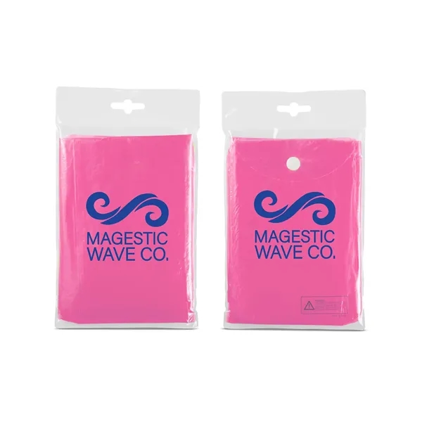 Disposable rain poncho with hood and compact pouch with snap closure.... from ASI 79530 Prime Line