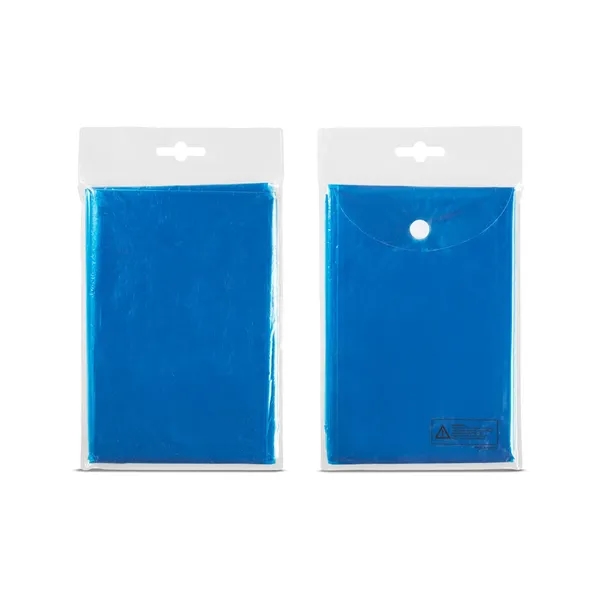 Disposable rain poncho with hood and compact pouch with snap closure.... from ASI 79530 Prime Line