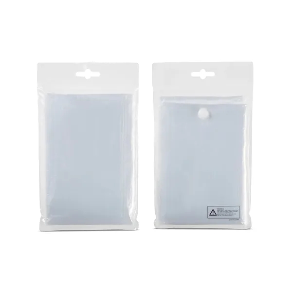 Disposable rain poncho with hood and compact pouch with snap closure.... from ASI 79530 Prime Line