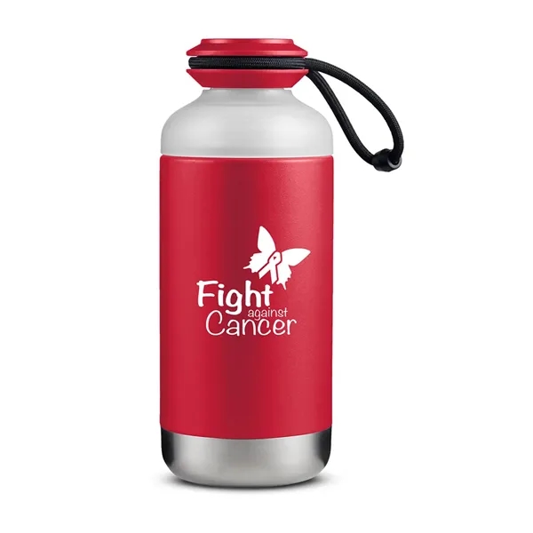 8" x 3.1" powder-coated stainless steel vacuum-insulated bottle with duo PP... from ASI 79530 Prime Line