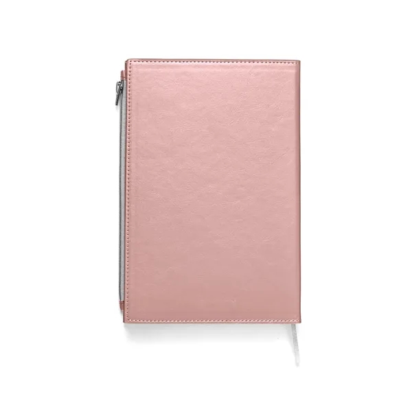 5.7" x 8.5" x 0.5" 80-page notebook with metallic polyurethane cover... from ASI 79530 Prime Line