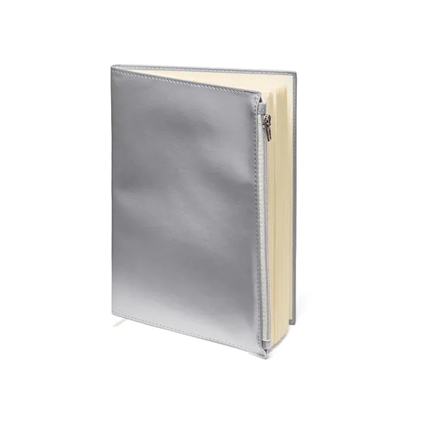 5.7" x 8.5" x 0.5" 80-page notebook with metallic polyurethane cover... from ASI 79530 Prime Line