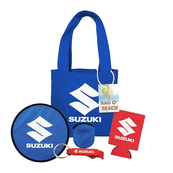 Beach kit that includes mini tote bag, can cooler, flying disk... from ASI 44900 NC Custom (CI/Lanco) / Lanco