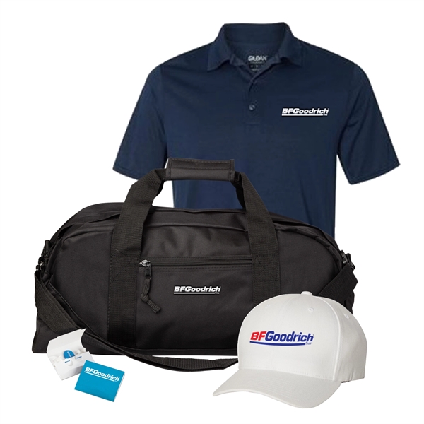 Par Golf Deluxe Set includes duffel bag, cap, polo and matchbook... from ASI 44900 NC Custom (CI/Lanco) / Lanco