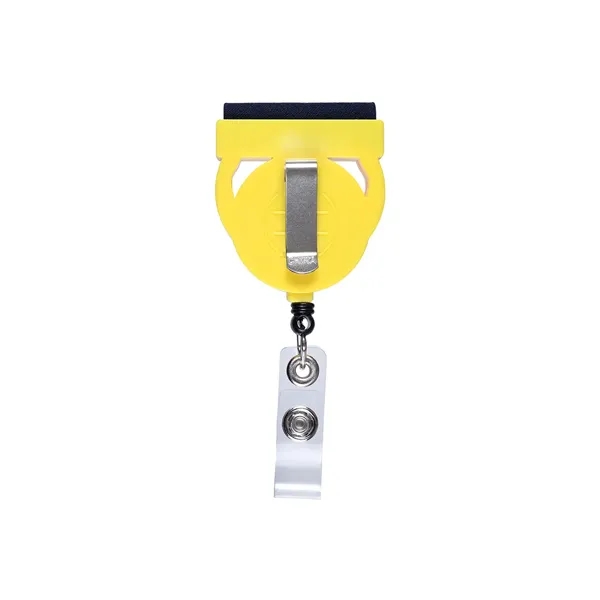 Badge holder with a microfiber screen cleaner, auto-retract cord, pocket clip,... from ASI 79530 Prime Line