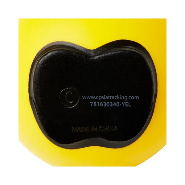 Yellow friendly face stress reliever with black feet.... from ASI 79530 Prime Line