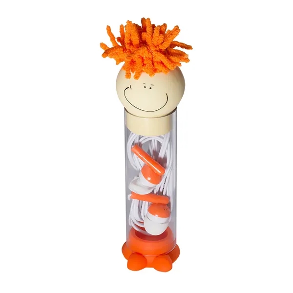 Earbuds in a character case that works as a phone stand... from ASI 79530 Prime Line