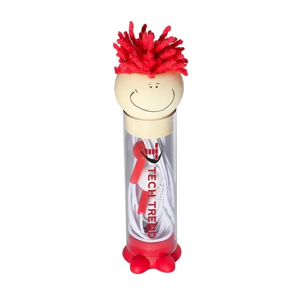 Earbuds in a character case that works as a phone stand... from ASI 79530 Prime Line