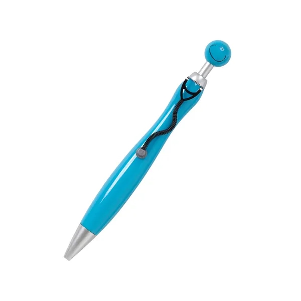 Plunger action pen with happy face topper, black ink and stethoscope... from ASI 79530 Prime Line