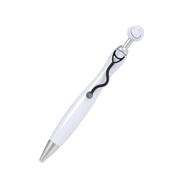 Plunger action pen with happy face topper, black ink and stethoscope... from ASI 79530 Prime Line