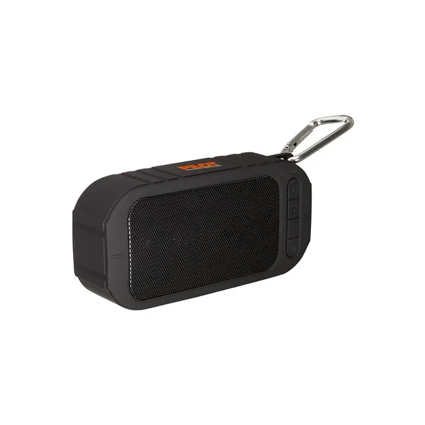 Pool-side wireless water-resistant speaker with charging cable and audio cable that... from ASI 79530 Prime Line