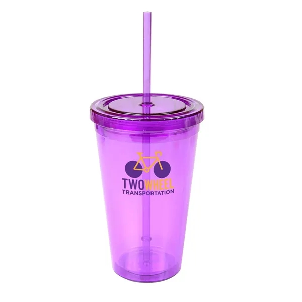 16 oz. acrylic tumbler with double-wall construction, straw and screw-on lid.... from ASI 79530 Prime Line