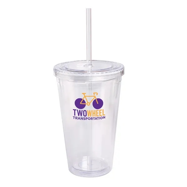 16 oz. acrylic tumbler with double-wall construction, straw and screw-on lid.... from ASI 79530 Prime Line