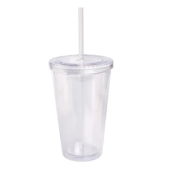 16 oz. acrylic tumbler with double-wall construction, straw and screw-on lid.... from ASI 79530 Prime Line