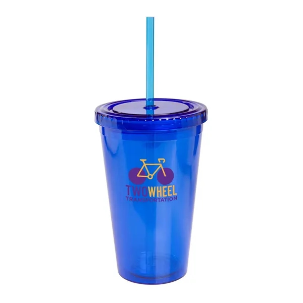 16 oz. acrylic tumbler with double-wall construction, straw and screw-on lid.... from ASI 79530 Prime Line