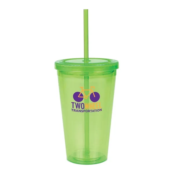 16 oz. acrylic tumbler with double-wall construction, straw and screw-on lid.... from ASI 79530 Prime Line