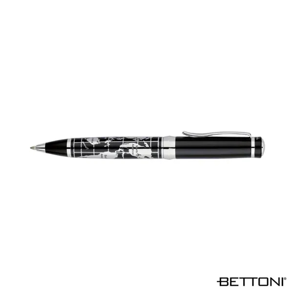 Twist action ballpoint pen with chrome world map barrel and chrome... from ASI 67866 Logomark/Valumark