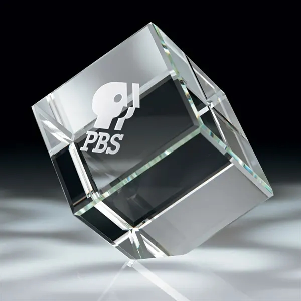 4" x 4" x 4" Canto II crystal corner block award.... from ASI 67866 Logomark/Valumark