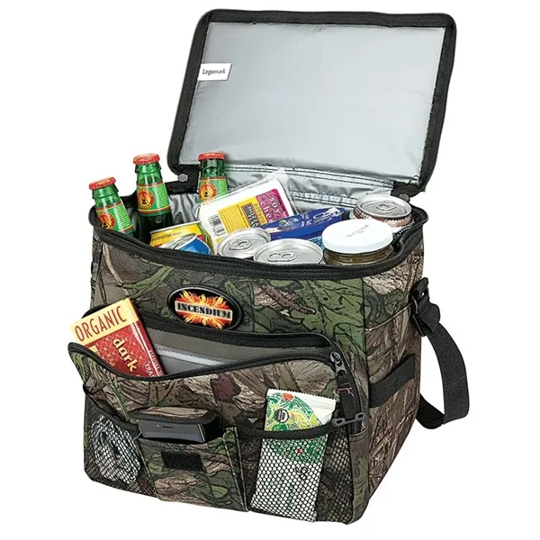 7.5" x 10.5" x 11.75" Huntland camo 24-can cooler with heat-sealed... from ASI 67866 Logomark/Valumark