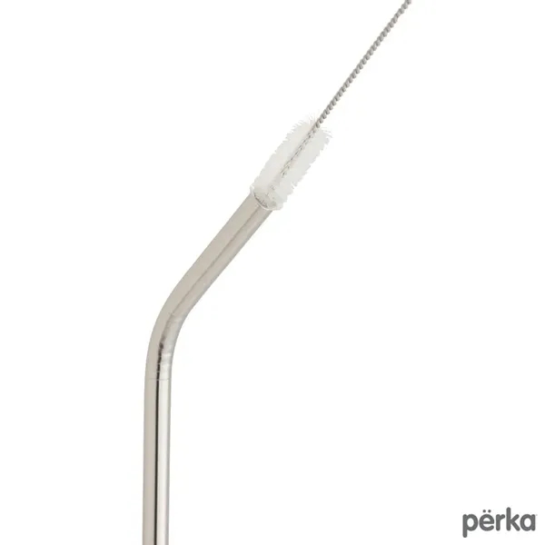 Five-piece Perka® Avila stainless steel drinking straw set in cotton drawstring... from ASI 67866 Logomark/Valumark
